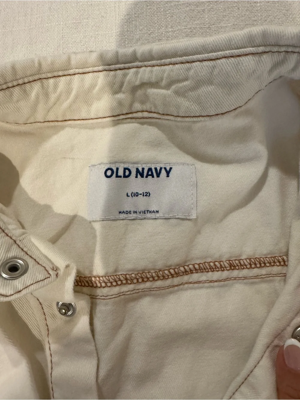 Old Navy Cream Button-Up Cotton Top
